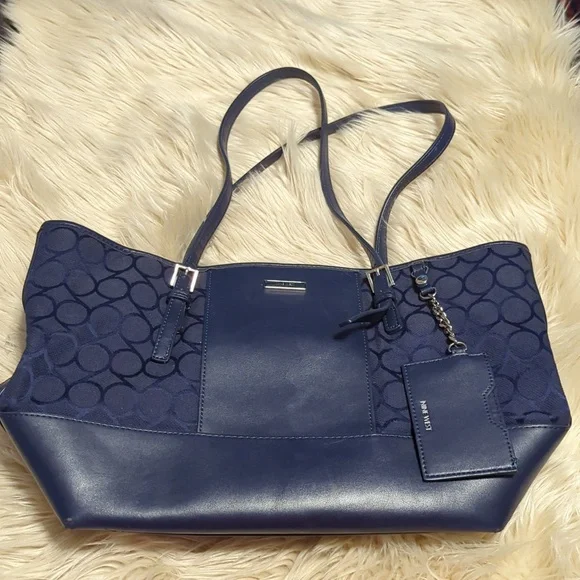 Blue Nine West bag purse tote with Id card hang tag - Picture 1 of 6